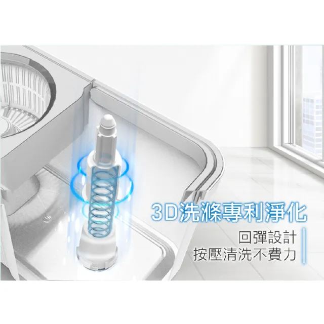 【好神拖】省力雙渦輪旋轉拖把組(1拖1桶1布)