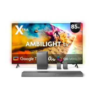 【Philips 飛利浦】85型4K QD Mini LED 120Hz Google TV 智慧顯示器(85PML9109)