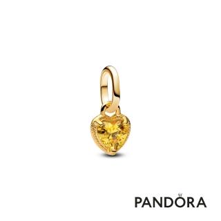 【Pandora 潘多拉】Pandora ME 燦金愛心迷你吊飾