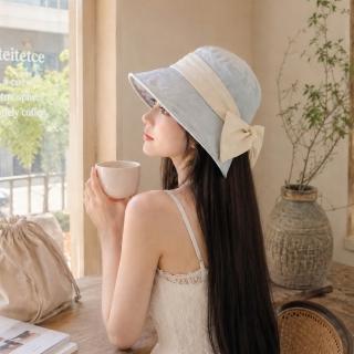 【HaNA 梨花】韓國 法式日常輕盈感 甜美減齡棉麻蝴蝶結漁夫帽