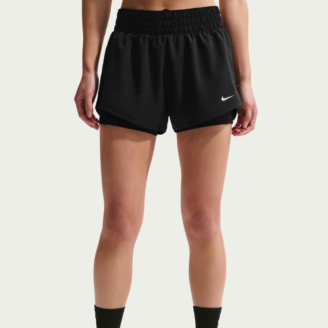 【NIKE 耐吉】短褲 女 運動褲 速乾 AS W NK ONE DF MR 3IN 2N1 SRT 黑 DX6013-013