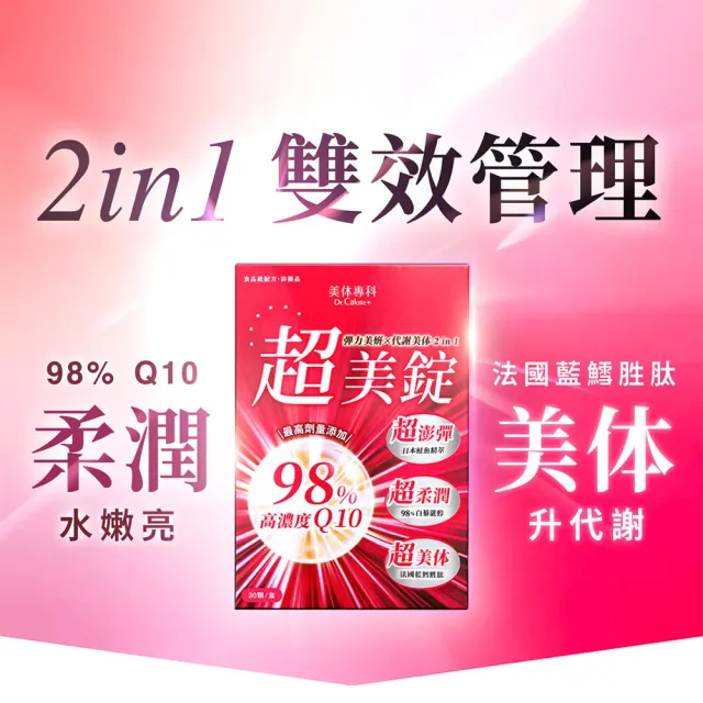 【Dr. Calorie 美体專科】超美錠30顆/盒(抗糖.Q10.白藜蘆醇.NMN)