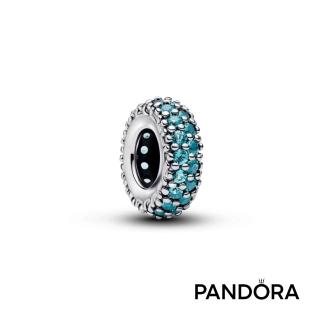 【Pandora 潘多拉】冰晶藍密鑲固定扣