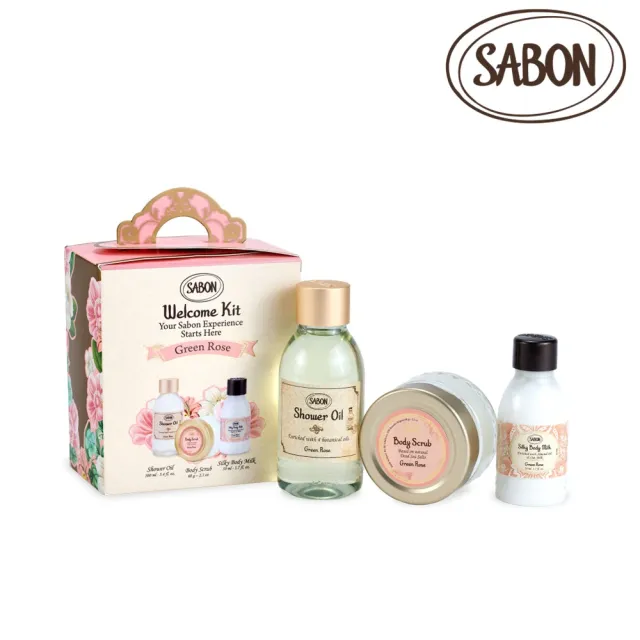 【SABON】官方直營 明星三部曲推薦組禮盒(沐浴油100ml+身體磨砂膏60g+絲綢身體乳液50ml)