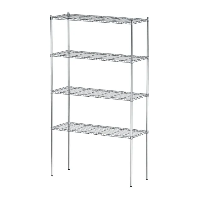 【dayneeds 日需百備】輕型 120x45x210公分 電鍍（鎖管）四層架(鐵力士架/收納層架/展示架/層架/鐵架)