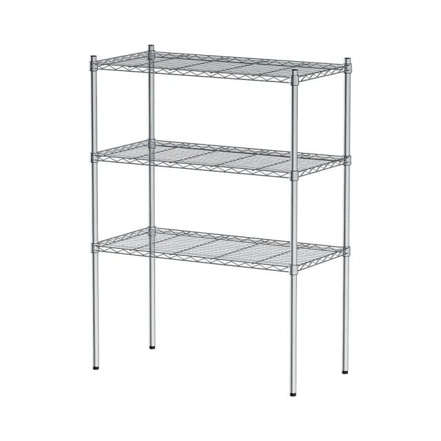 【dayneeds 日需百備】輕型 90x45x120公分 電鍍（鎖管）三層架(鐵力士架/收納層架/鞋架/展示架/層架/鐵架)