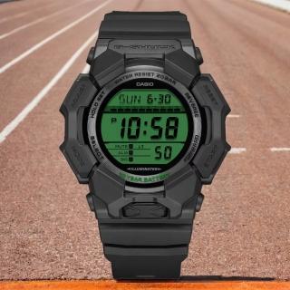 【CASIO 卡西歐】G-SHOCK 經典黑與電光綠 10年電力大螢幕電子錶 學生錶 送禮 禮物 推薦(GD-010BEG-1)