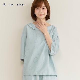 【a la sha】圈圈船型翻領上衣