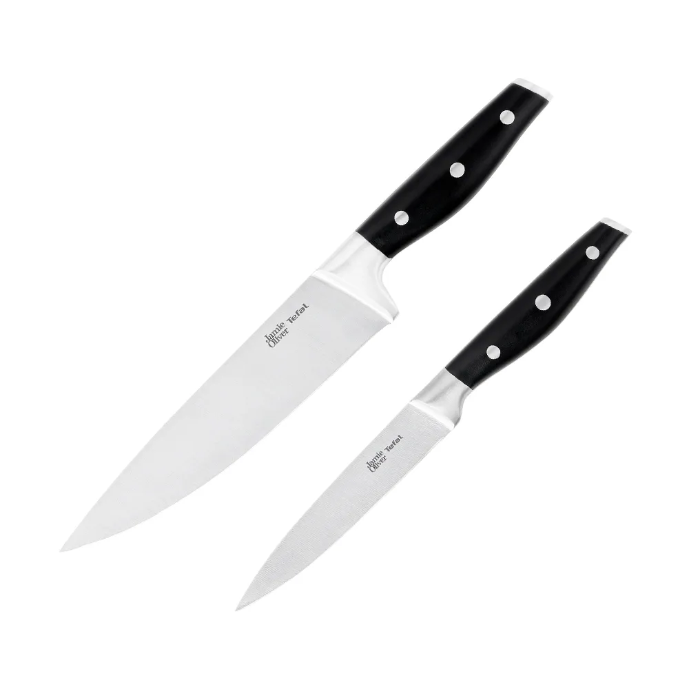 Tefal 特福】Jamie Oliver系列不鏽鋼刀雙刀組(萬用刀12CM+主廚刀20CM