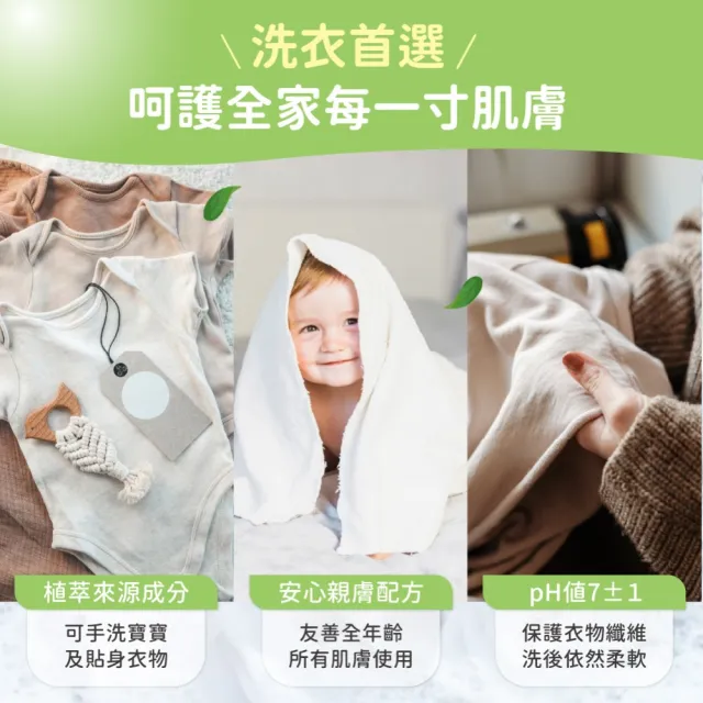 【清淨海】環保洗衣精2+6補充包組合(國民洗衣精/無螢光劑/低敏/機能服可用/滾筒可用)