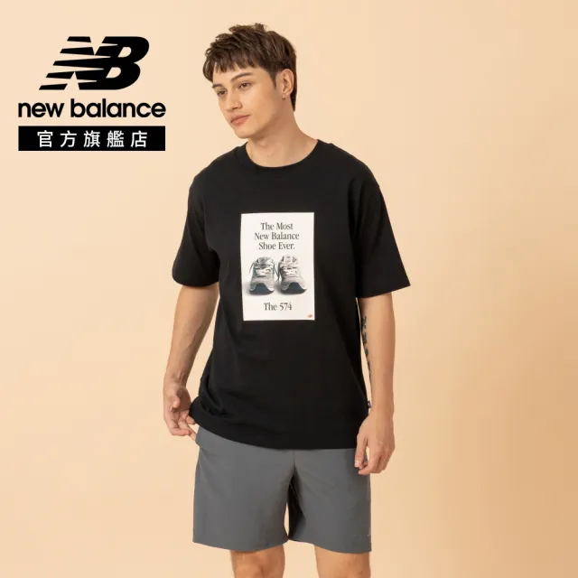 【NEW BALANCE】NB 袖T 插圖短袖上衣_男性_黑/淺灰_MT61B0WFAHH_MT61B0WFBK(美版 版型偏大)