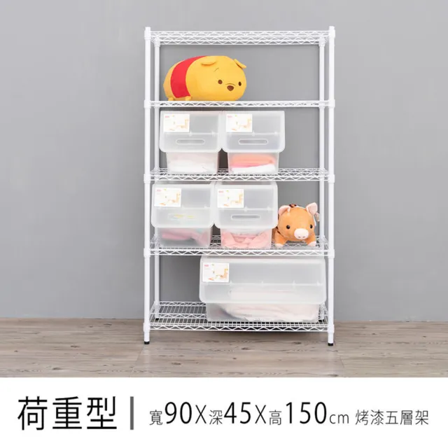 【dayneeds 日需百備】荷重型 90x45x150公分烤漆五層架(鐵力士架/收納層架/層架/鐵架)