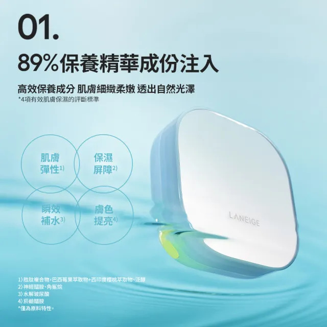 【LANEIGE 蘭芝】官方直營 NEO雙效持妝輕霧光氣墊 15gx2(1盒2蕊 防曬 涼感氣墊)