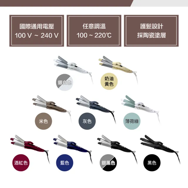 【SALONIA】商檢合格 SL002 32mm 直捲兩用 離子夾 電捲棒 捲髮棒 國際電壓（多色可選/一年保固）