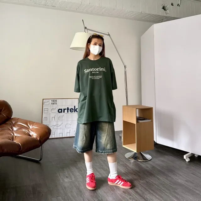 【AMERO】男女同款 短袖圓領T恤 英文字印花 細絨布 情侶裝