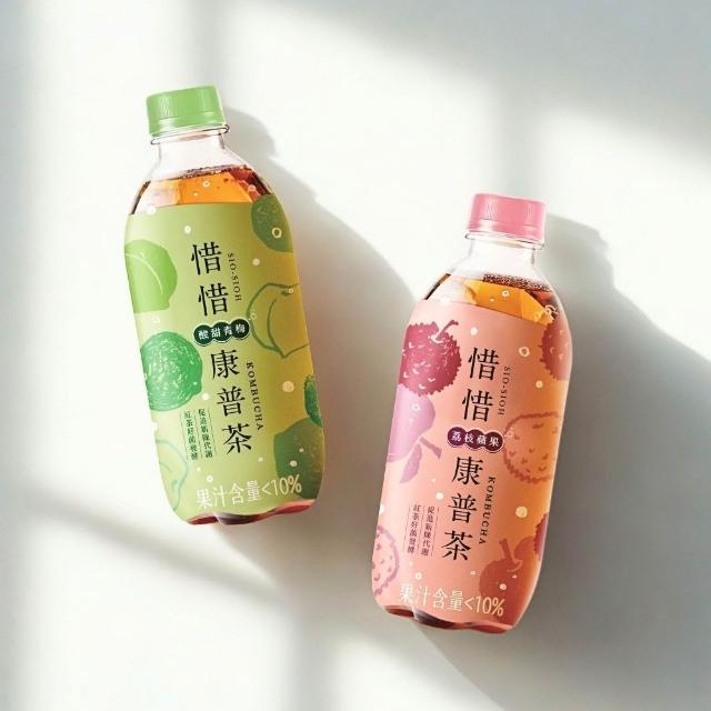 【惜惜】康普茶氣泡飲420mlx24入/箱(荔枝蘋果/酸甜青梅/薄荷檸檬)
