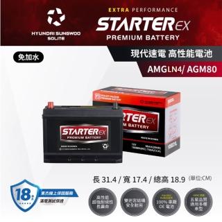 【StarterEX】現代速電AGM LN4/AGM80 AGM啟停歐規高性能電池 公司貨