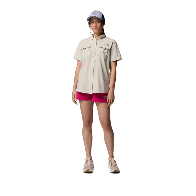 【Columbia 哥倫比亞】女款-超防曬UPF50短袖襯衫-Womens Bahama™ II SS-淺卡其(UFL64250HI/KS)