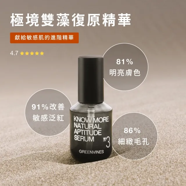【greenvines 綠藤生機】術後進階荷包蛋(極境雙藻精華30ml+無酸煥膚精華30ml)