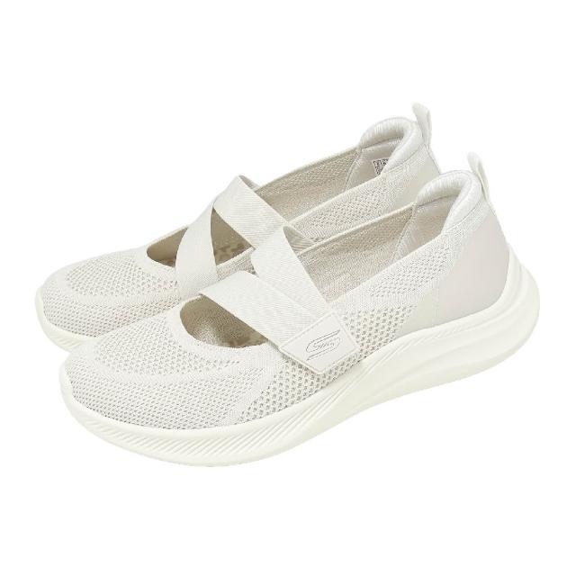 【SKECHERS】休閒鞋 Bobs Moda Flex 女鞋 米白 瑪莉珍鞋 針織 魔鬼氈 117732OFWT