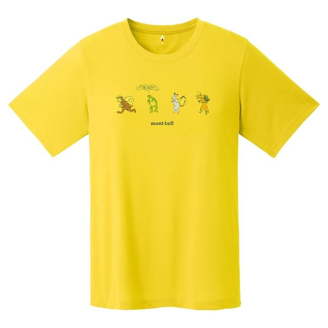 【mont bell】Wic.T Scrolls Of Animals 女款短袖排汗T恤 1114791LBL淺藍 YL黃