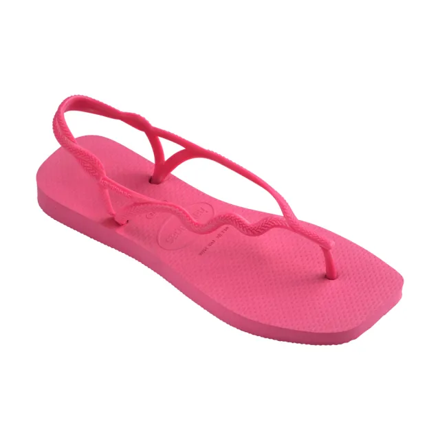 【havaianas 哈瓦仕】涼鞋 女鞋 拖鞋 夾腳拖 方形 時尚 鑽石切割 Soleil 桃紅 4148977-5784W(哈瓦士)