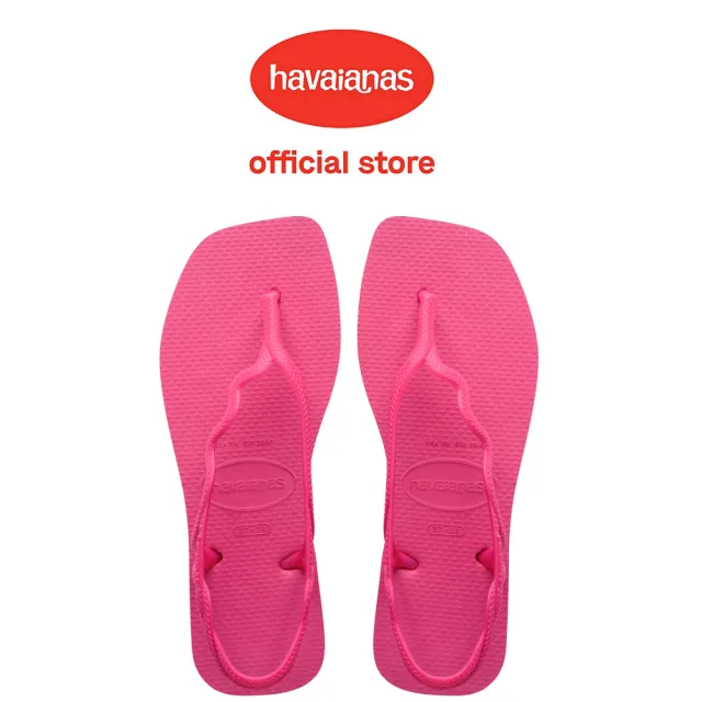 【havaianas 哈瓦仕】涼鞋 女鞋 拖鞋 夾腳拖 方形 時尚 鑽石切割 Soleil 桃紅 4148977-5784W(哈瓦士)