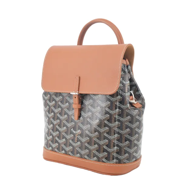 【GOYARD 高雅德】ALPIN 皮扣翻蓋後背包(迷你/棕黑)