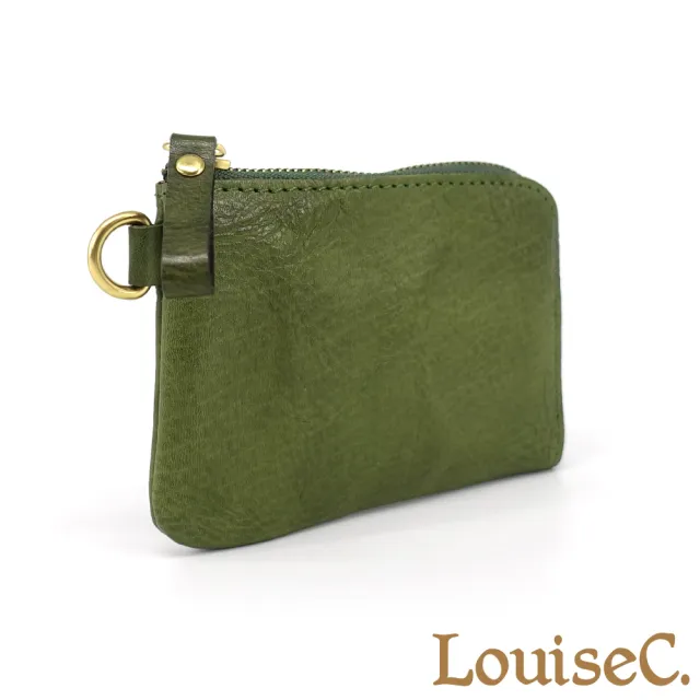 【LouiseC.】雙11 Tree House 中性植鞣革牛皮手工擦色L型拉鍊卡片零錢真皮包-3色(MDRX517)