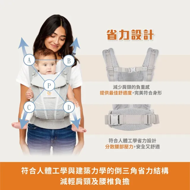 【Ergobaby】Omni Breeze 全階段型四式透氣嬰兒背帶(嬰兒背巾 新生兒揹帶 嬰兒背帶)