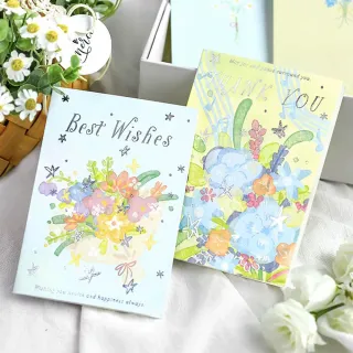 【德德小品集】韓系燙銀祝福卡 枝間花藝手寫卡片 附信封生日卡 感謝卡 畢業卡 禮物水彩花卉 婚禮 教師節
