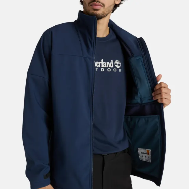 【Timberland】男款深藍色Motion軟殼外套(A6A3Y451)