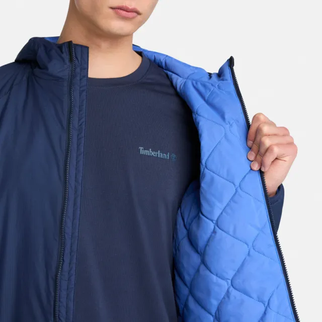 【Timberland】男款深藍色防潑水羽絨保暖外套(A6A57451)