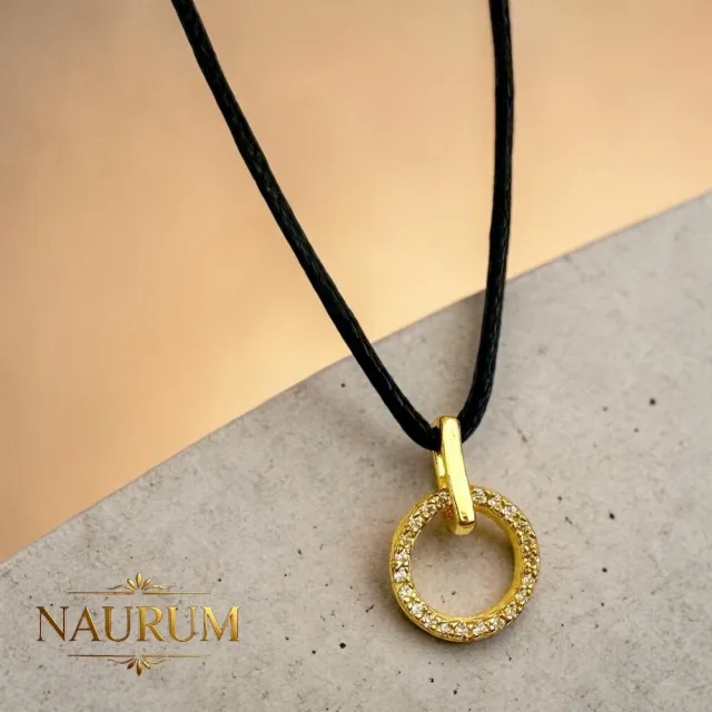 (NAURUM)黃金墜飾耀眼星光0.21錢附贈皮繩