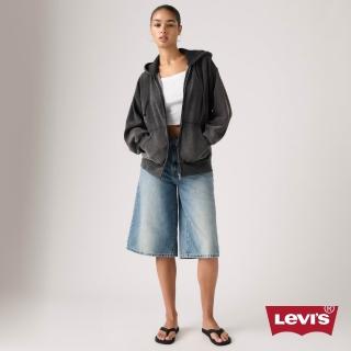 【LEVIS】ROSE樸彩英同款 復古寬鬆拉鍊連帽外套 / 黑 女生上衣 人氣新品 00ATW-0000