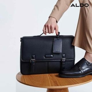 【ALDO】AGRERAMOND-雙扣設計男士手提斜背商務包(黑色)