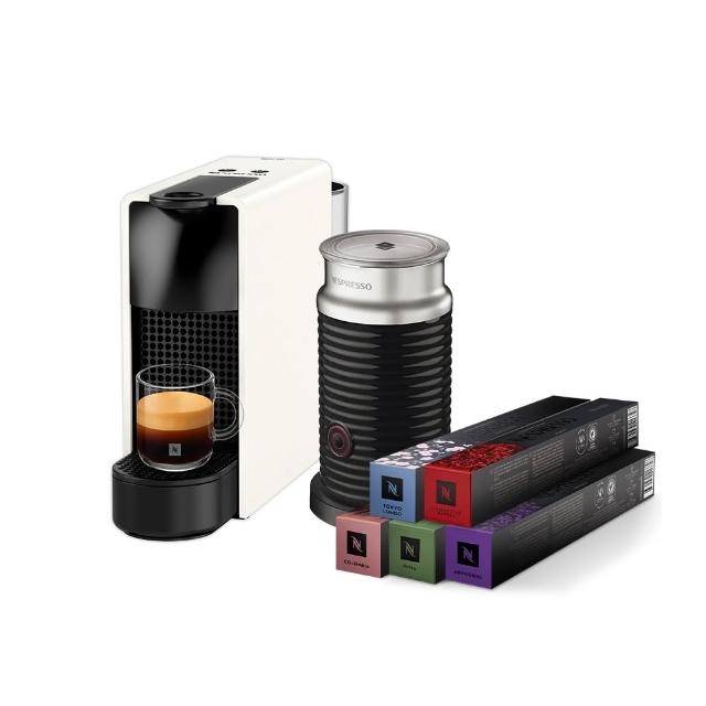 【Nespresso】膠囊咖啡機 Essenza Mini 奶泡機組合_多色任選 送禮 入厝 全自動咖啡機(訂製咖啡時光50顆組)