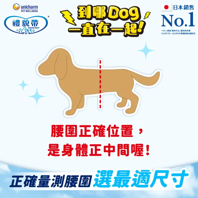 【Unicharm Pet 禮貌帶】犬用禮貌帶/生理褲SSS-LL(狗尿布/公母狗)