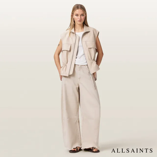 【ALLSAINTS】FLOR 寬鬆羊皮背心-白 W095LE(寬鬆版型)