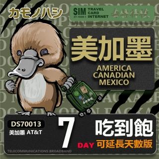 【鴨嘴獸 旅遊網絡卡】AT&T 美國 加拿大 墨西哥 7天 網路喫到飽(美加墨網絡卡 網絡卡 旅遊卡 漫遊卡)