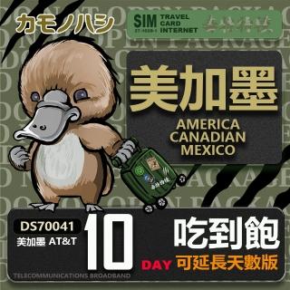 【鴨嘴獸 旅遊網絡卡】AT&T 美國 加拿大 墨西哥 10天 網路喫到飽(美加墨網絡卡 網絡卡 旅遊卡 漫遊卡)