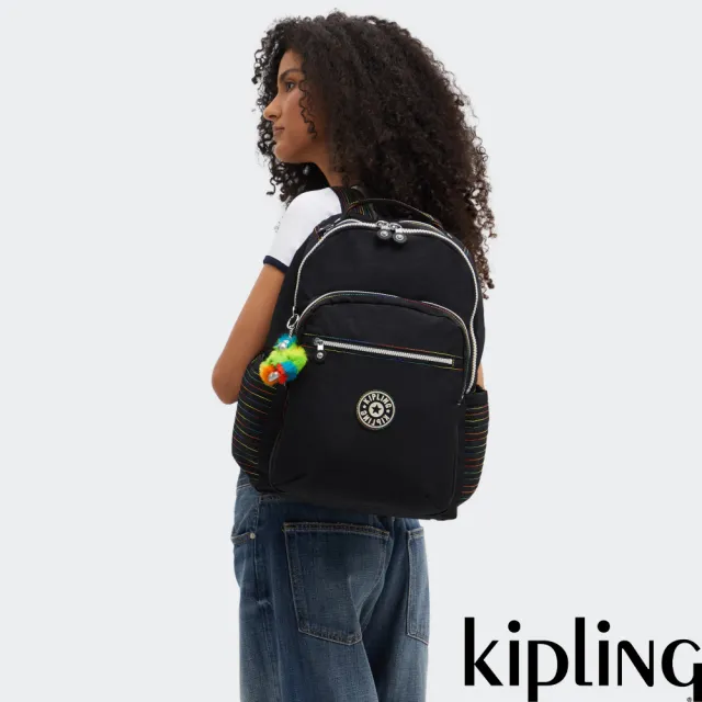【KIPLING】『首爾包』霓虹黑機能手提後背包-SEOUL