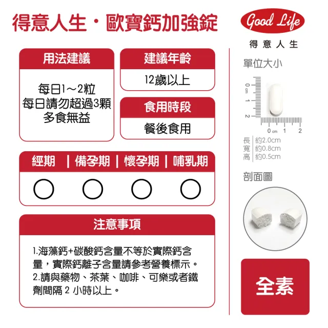 【得意人生】天然愛爾蘭紅藻專利海藻鈣+D3 二入組(共120粒 沈永慶藥師推薦 海藻鈣 d3)