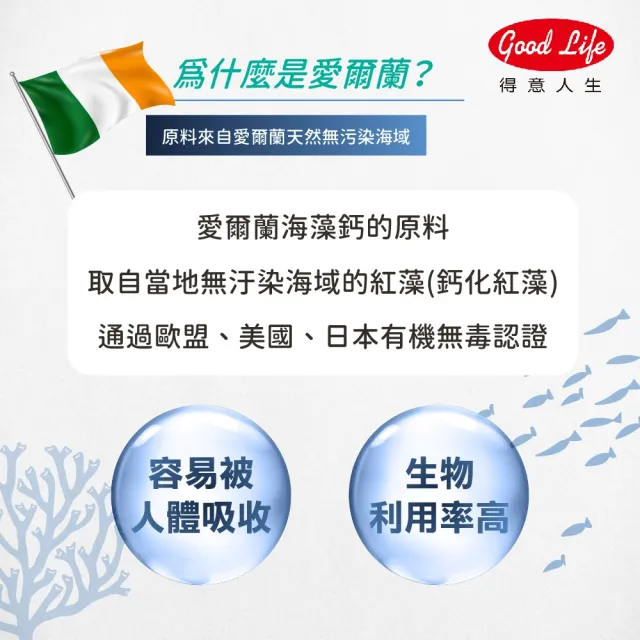 【得意人生】天然愛爾蘭紅藻專利海藻鈣+D3 二入組(共120粒 沈永慶藥師推薦 海藻鈣 d3)