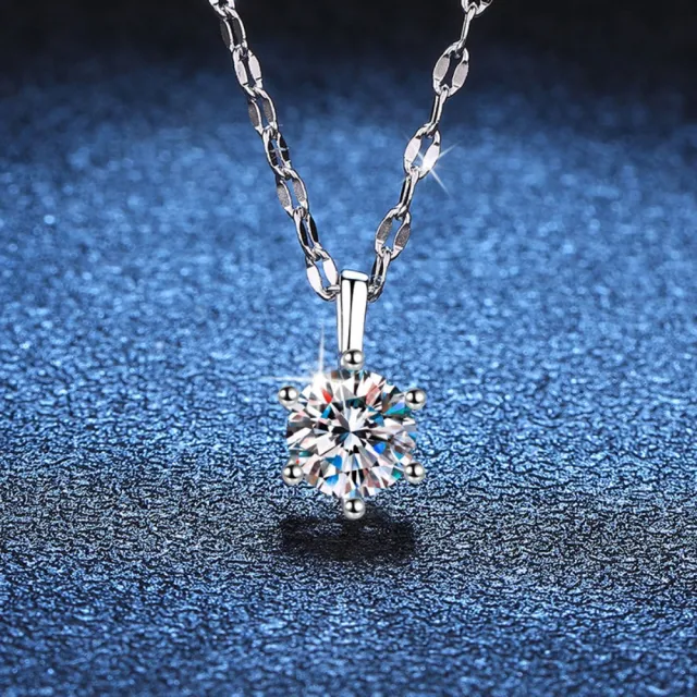 【巴黎精品】KC精品 KC精品 頂級莫桑鑽石925純銀骨鍊情侶對鍊-簡約六角1克拉造型女飾品3色k3ac15
