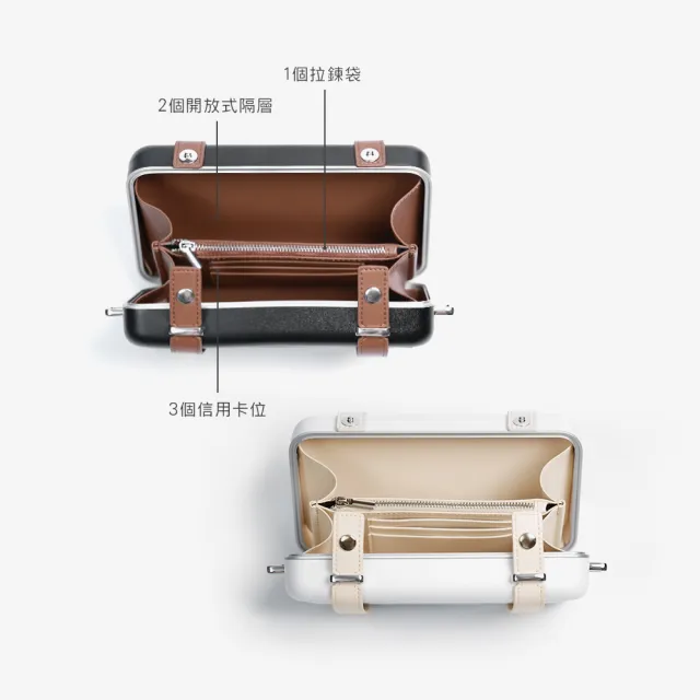 【Arlink】2入組 MY WAY系列 鋁框硬殼斜背包(可肩背/斜側背/收納手拿包/調節背帶)