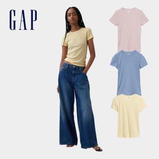 【GAP】女裝 鏤空圓領短袖T恤-多款任選(886589&886619)