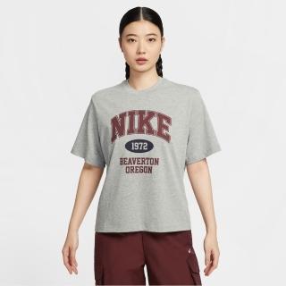 【NIKE 耐吉】短袖上衣 女 AS W NSW SS BOXY RETRO TEE GCE 運動 休閒 灰色 (IH0825063)