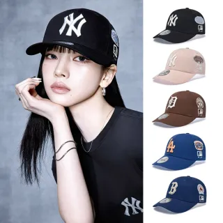 【MLB】經典徽章可調式硬頂棒球帽 KARINA同款 Varsity系列 洋基/老虎/道奇/紅襪隊 (3ACPB316N-多款任選）