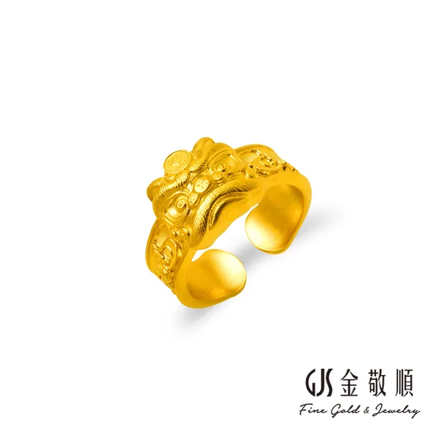 【GJS 金敬順】黃金戒指 古法金 醒獅 C字戒(金重:3.09錢/+-0.03錢)